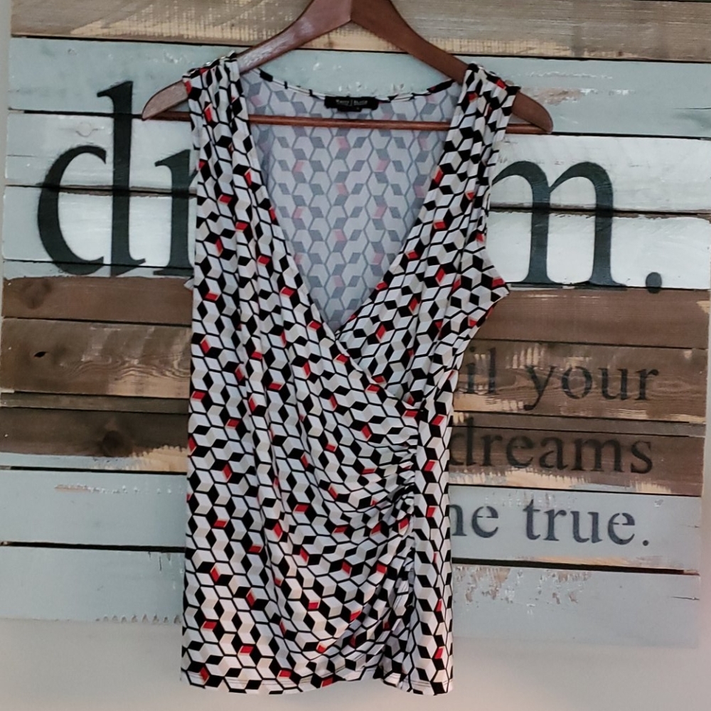 White House Black Market sleeveless wrap top